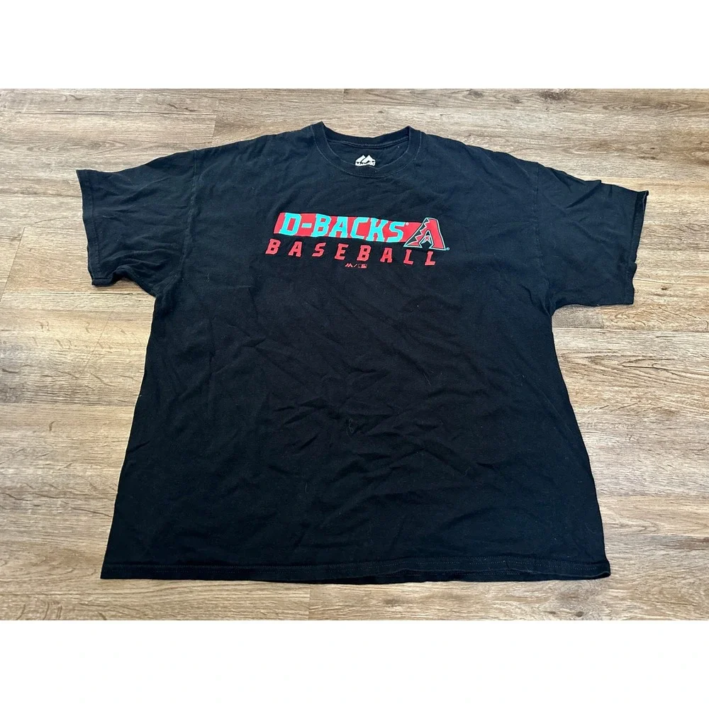 Majestic Arizona Diamondbacks D-Backs Baseball T-Shirt Mens 2XL Black MLB Tee